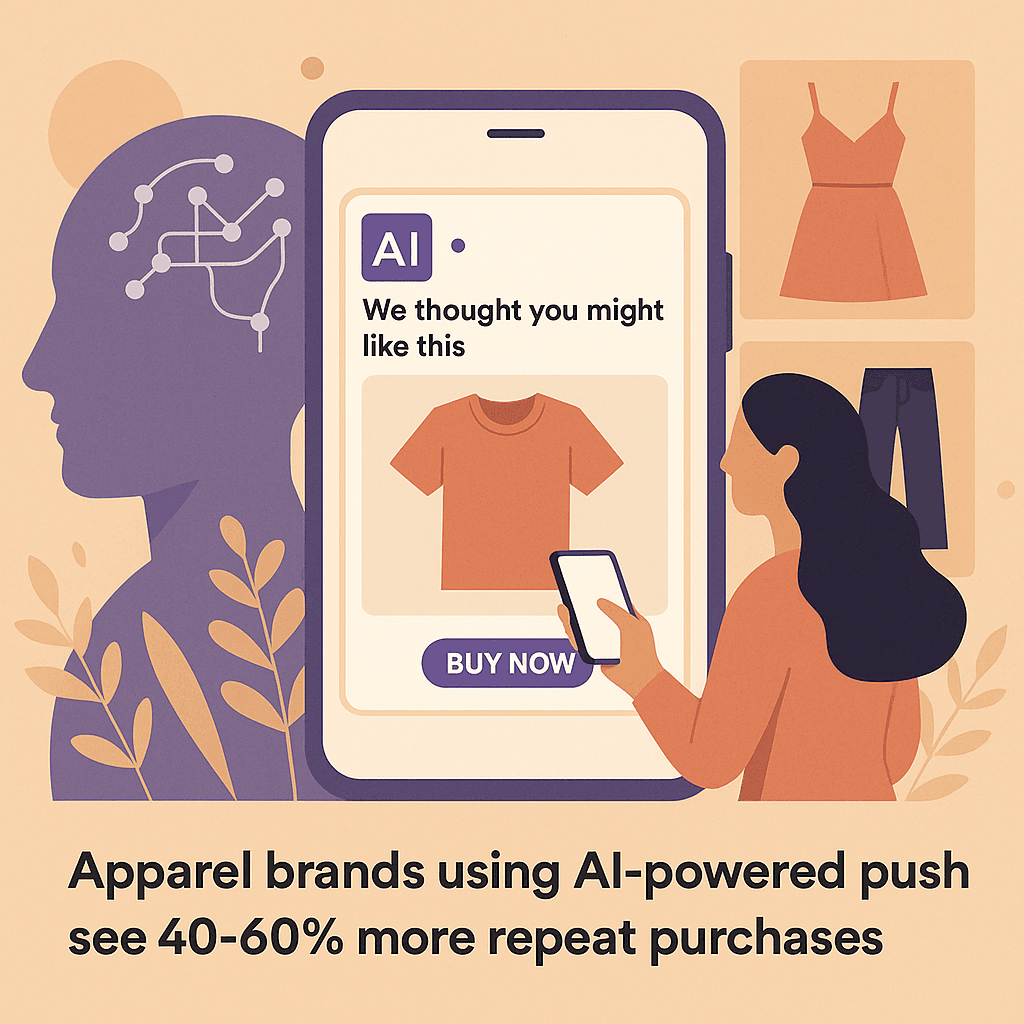 AI system suggesting fashion products through mobile notifications